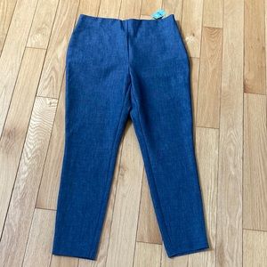 NWT LOFT Chambray High Waist Skinny Side Zip Pants